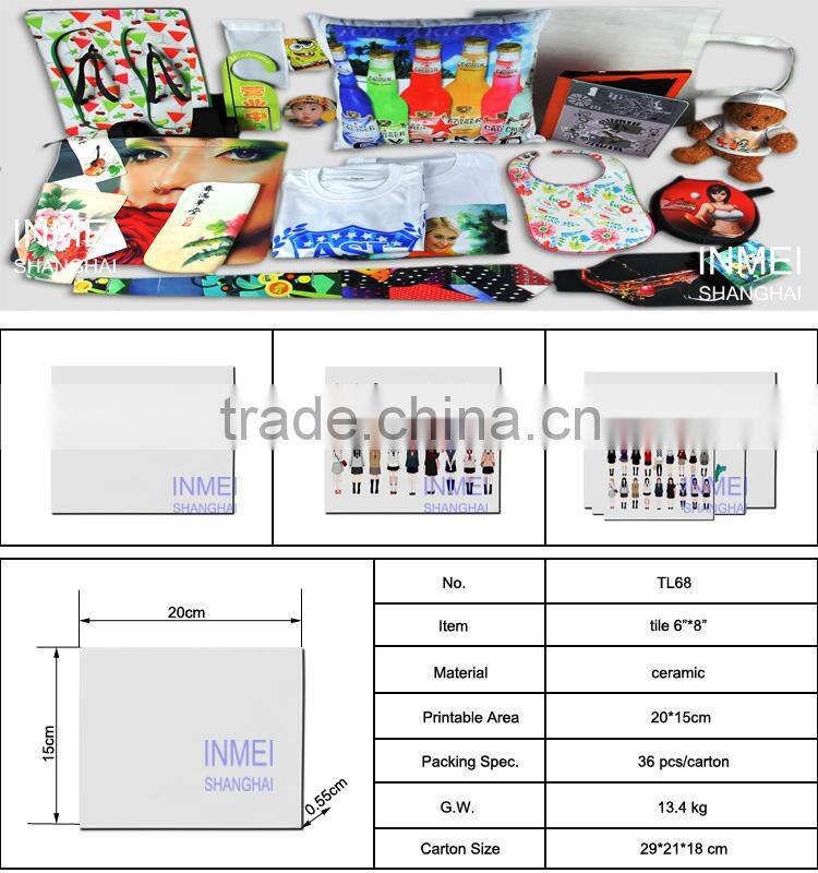 White Blank Sublimation Tile ceramic 6*8, Christmas gifts