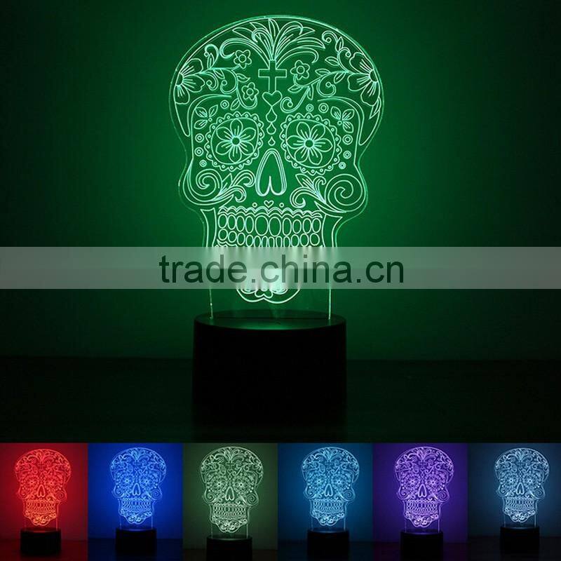 Double Faced Man 3D Night Light Creative Christmas Gift Led Night Light Vision 3D Night Light