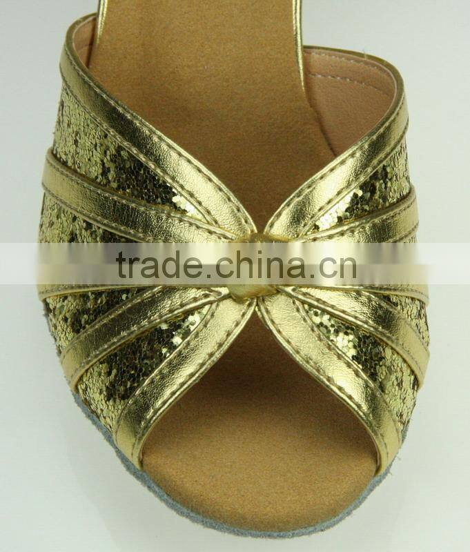 Sequin Ladies Shoes , Women Wide Ballroom Dance Shoes