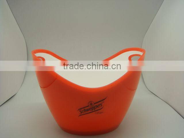 wholesale Double wall clear plastic ice bucket for beer