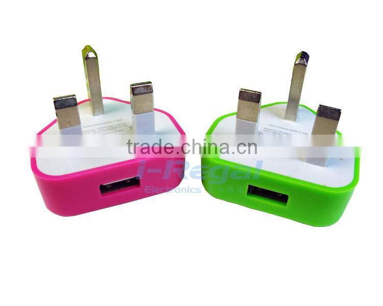 Wall charger for mobile phone 5V 1A dc output usb wall charger