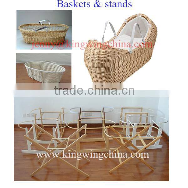 Eco-friendly handmade Baby Moses basket with rocking stand