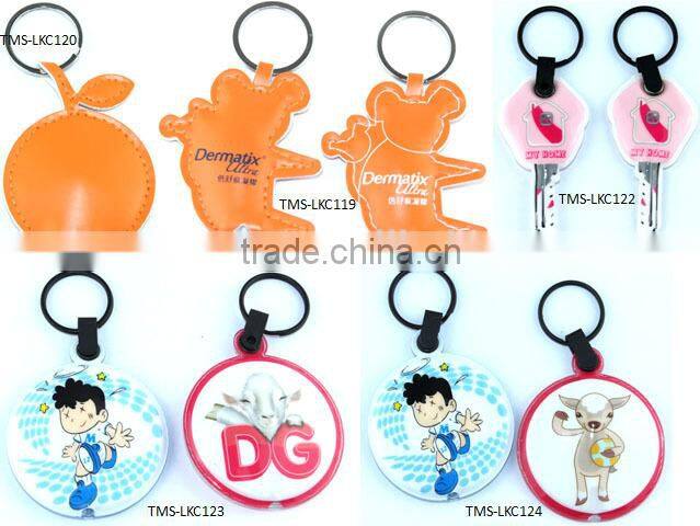 new design hot new products custom leather keyring 2016 pu metal logo keychain