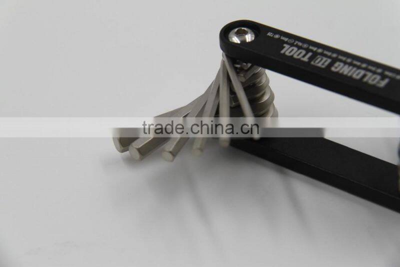 10Pcs Portable aluminium case folding screwdriver hex key wrench set