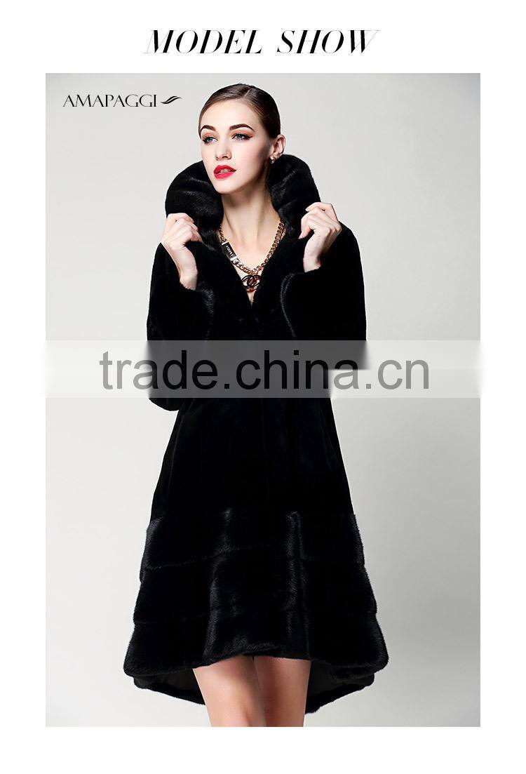 2015 long winter real mink fur womens' coat for sale