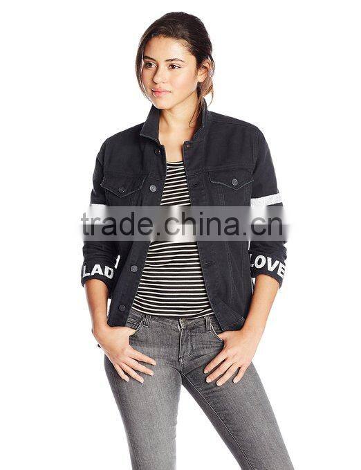 Fashion 2016 Lady Love Long Denim Jacket