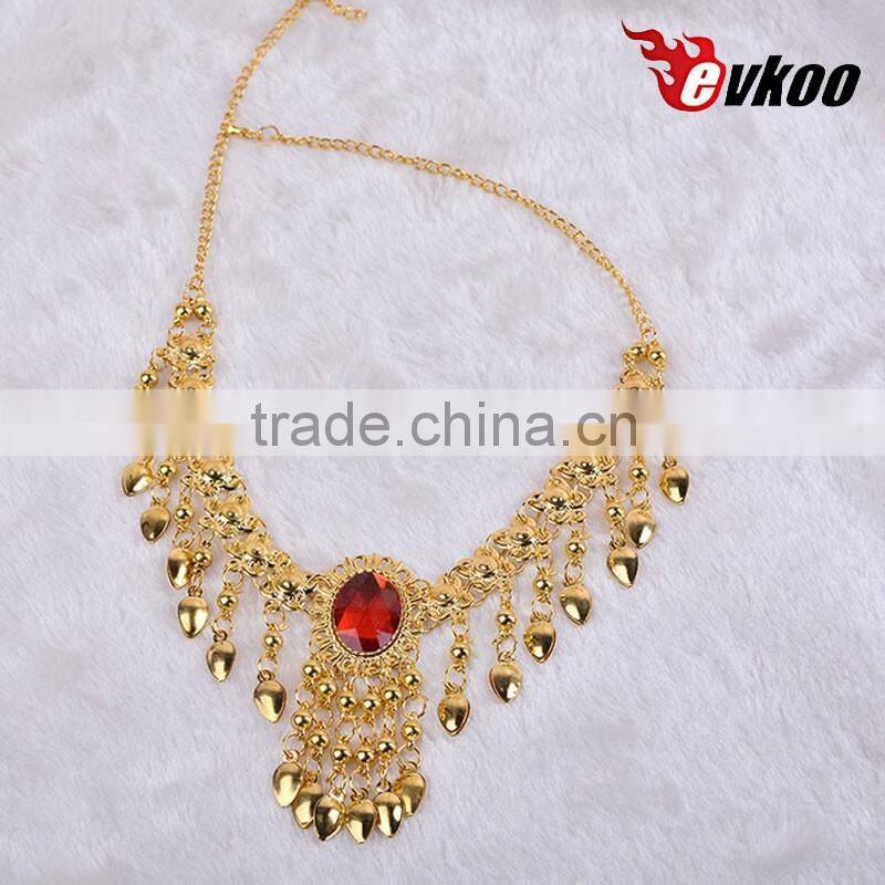 EVKOODance Accessories Indian Jewelry Accessories Beautiful Oriental Dance Accessories Necklace Belly Accessory Gold color