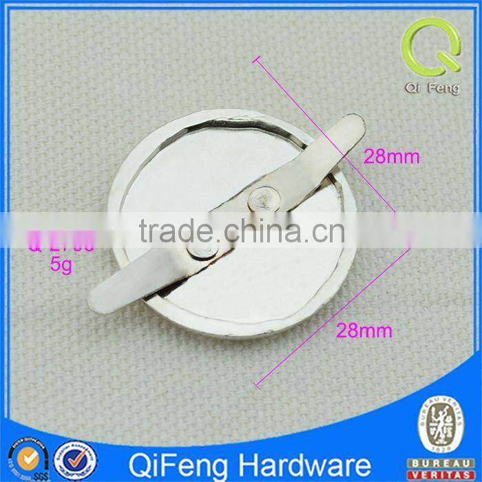 Q-2708 metal name tags for bags silver round zinc alloy label