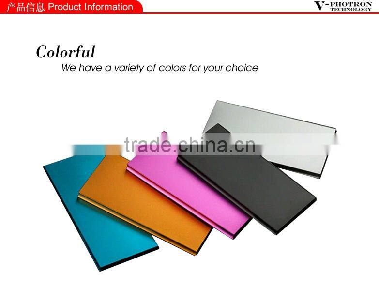 Colorful slim universal portable Power bank External Battery 8000mAh Charger with LED flash light