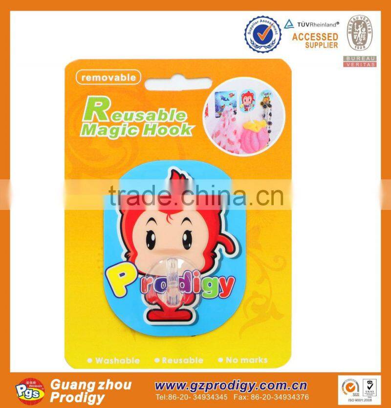 Adhesive reusable magic hooks with PVC