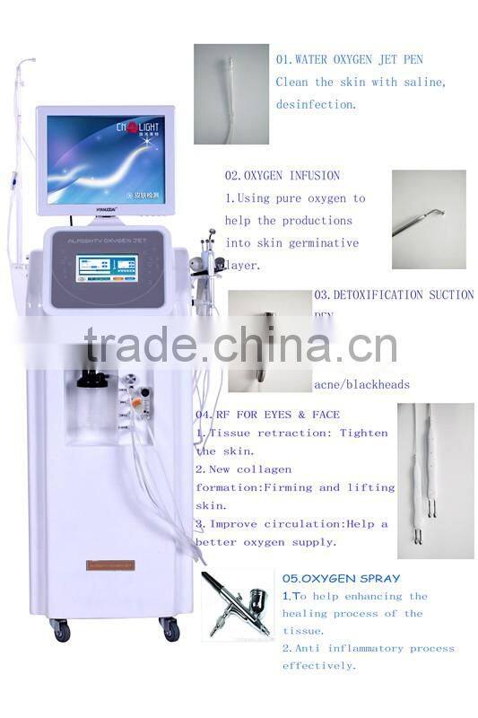 The latest model 2016 pore cleaning injection oxygen jet machine with skin detection
