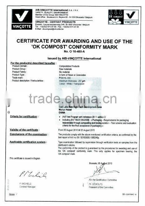 100% biodegradable T-shirt plastic shopping bags