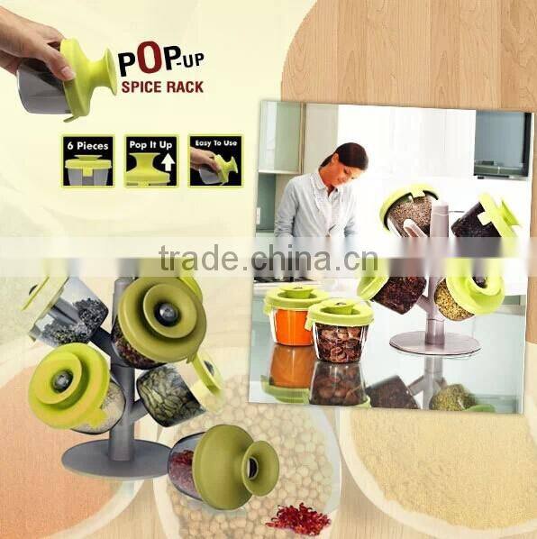 2014 hot selling ABS tree cruet for kitchen using creative caster 6pcs per set seal pot