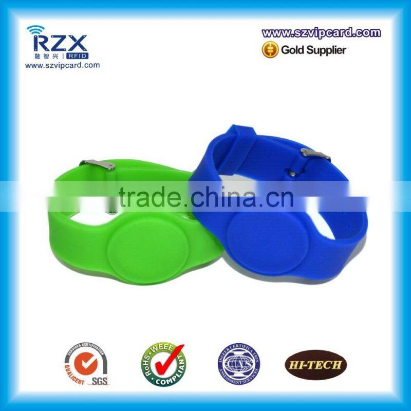 13.56Mhz access RFID Silicone wristband with Dia 55mm 65mm 74mm