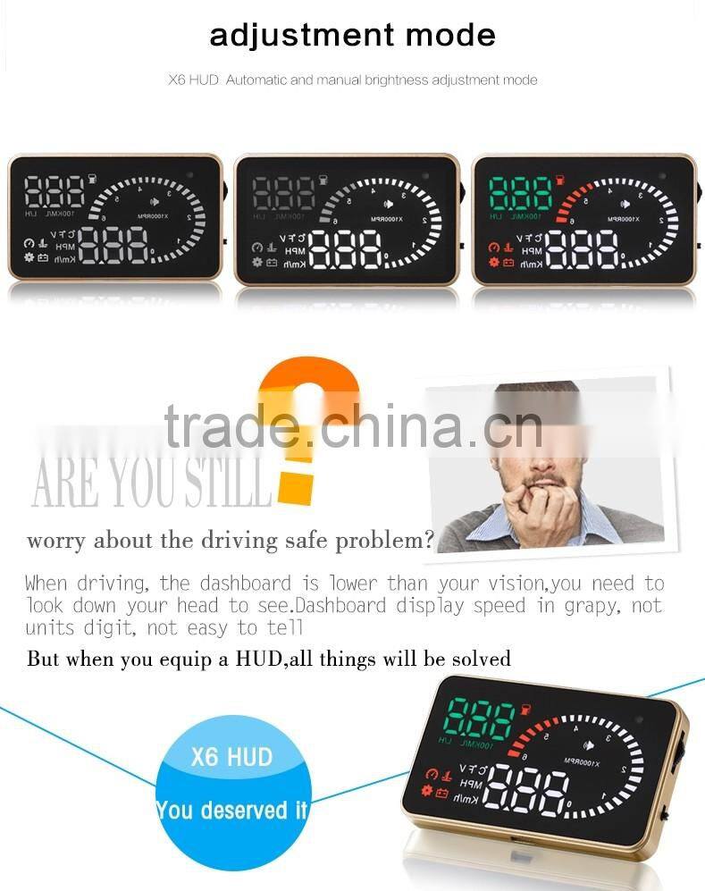 3 Inch X6 GPS car hud OBD2 head up display system