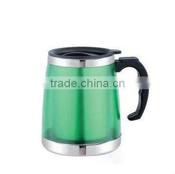 Wide mouth RED Tumbler Fluctuation double loop Auto mug Bell Double wall Eco-friendly auto travel cup mug