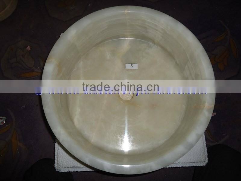 PAKISTAN SUPPLIER PURE WHITE ONYX ROUND BOWL SHAPED SINKS AND BASINS