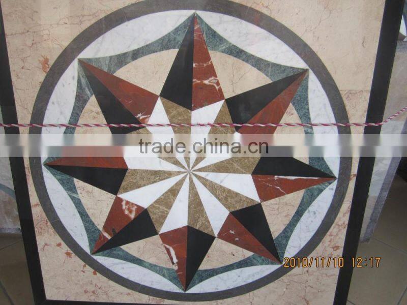 hot design flower pattern marble waterjet medallion