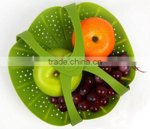 silicone vegetable fruit strainer colander basket mat bowl steamer