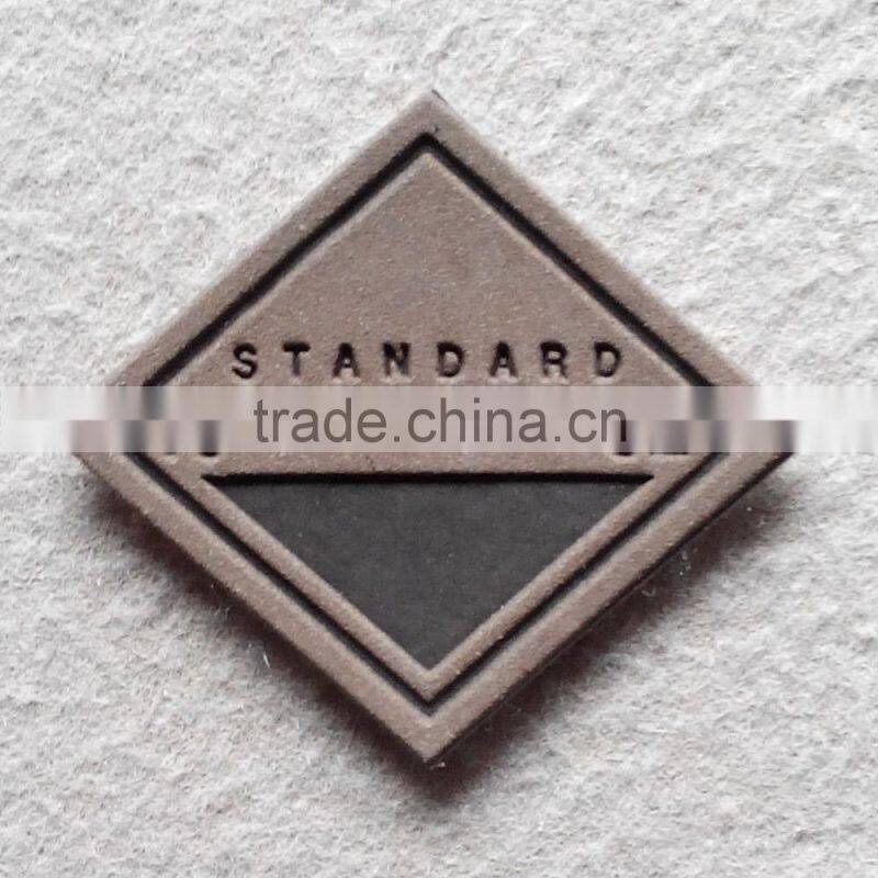 Triangle shape metal leather label for garment