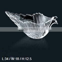 Crystal glass peafowl shape glass bowl for candy,fruit,snacks