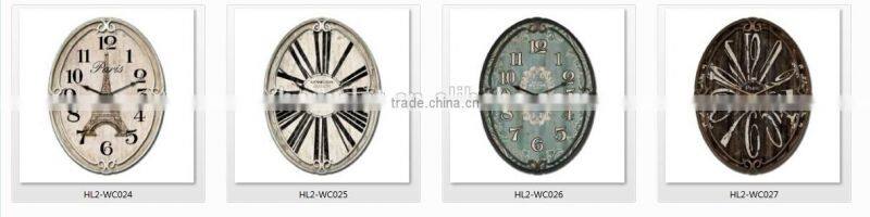 Oval Shape Wooden Wall Clock MDF Wall Clock Vintage Wall Clock Wholesale