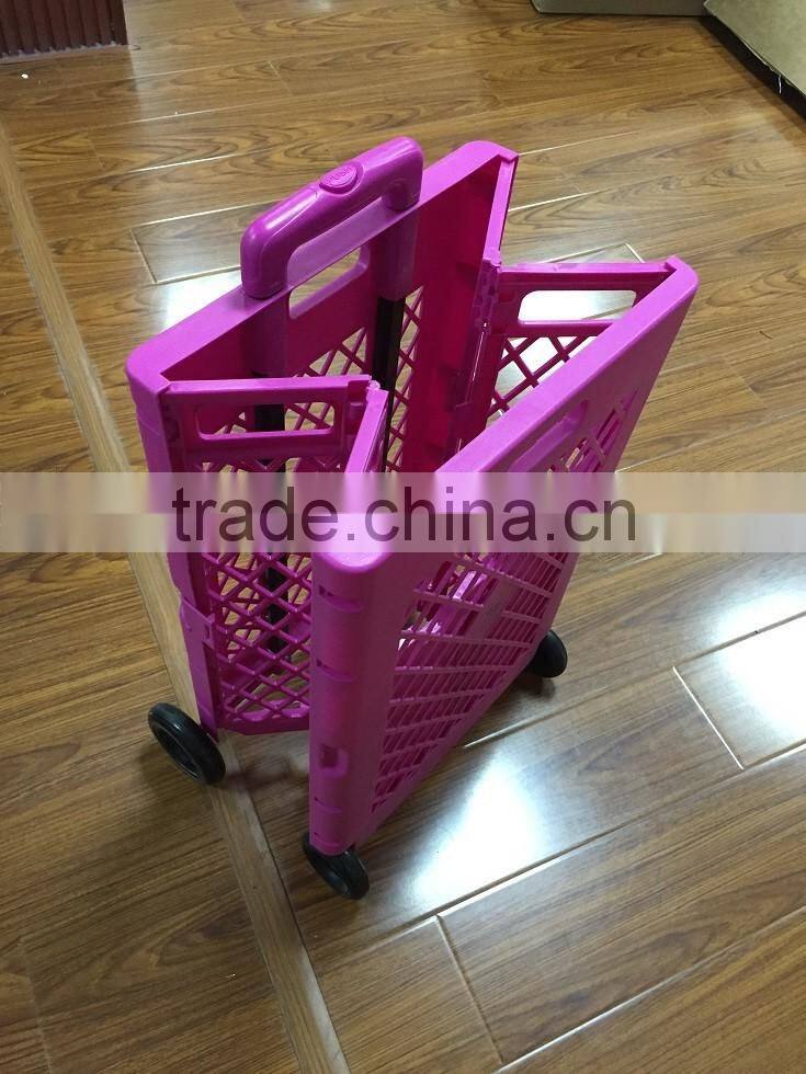 Plastic and Metal Folding Shopping Carts with Wheels Folding Carts