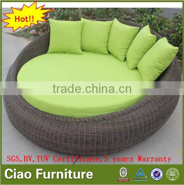 NEW design sunbed garden rattan sofa bed outdoor furniture