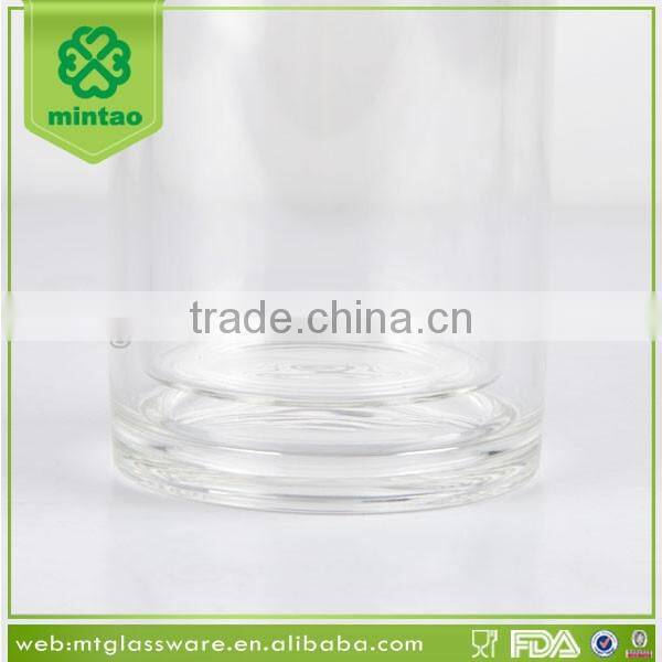 promotion 400ml custom braned double wall glass drink tea water bottles with bamboo lid