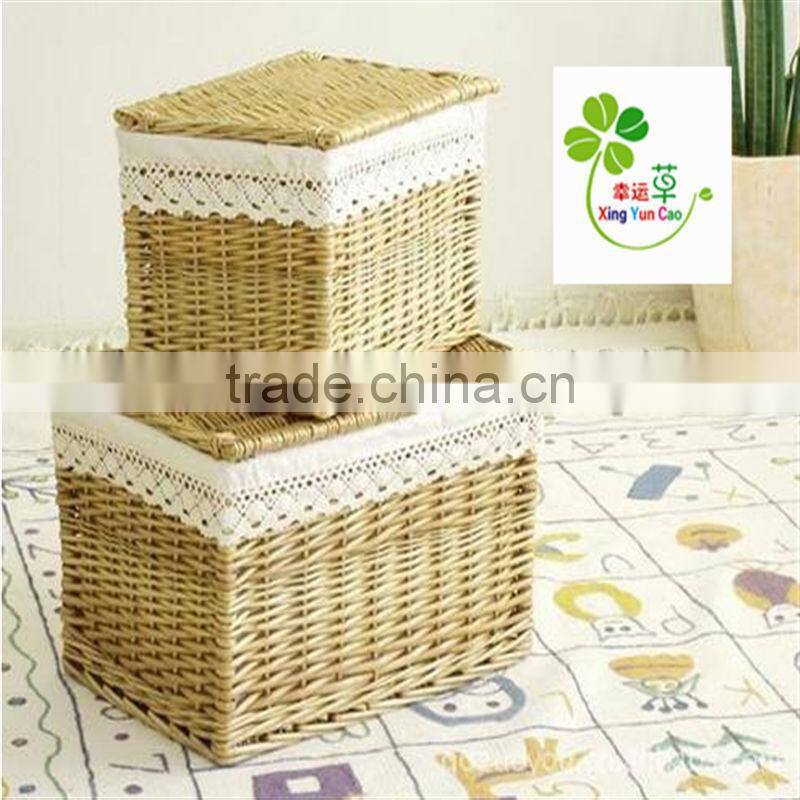 dark brown cosmetic wicker basket