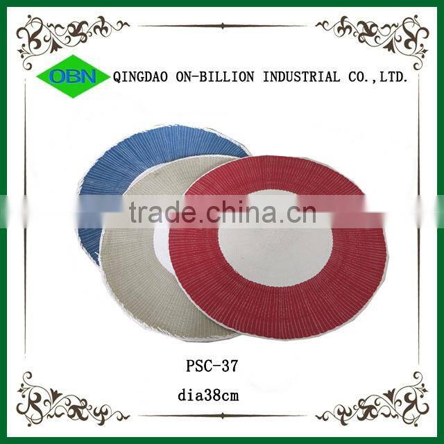 Round woven recycled paper placemats