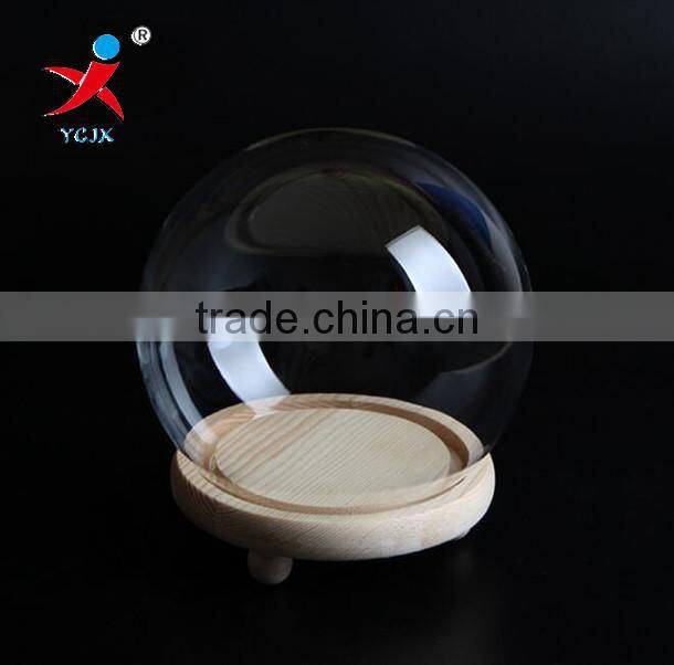 Wholesale Bamboo Bottom With Borosilicate Glass Cover With Integrated Empty Ball