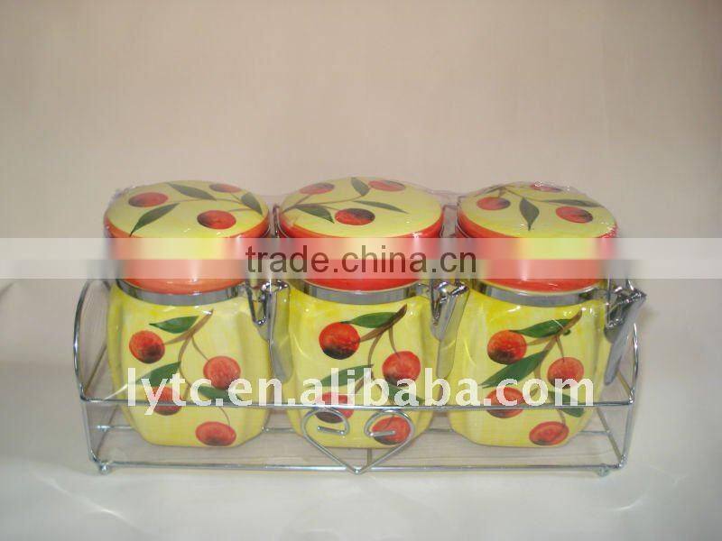 3pcs airtight ceramic canister sets