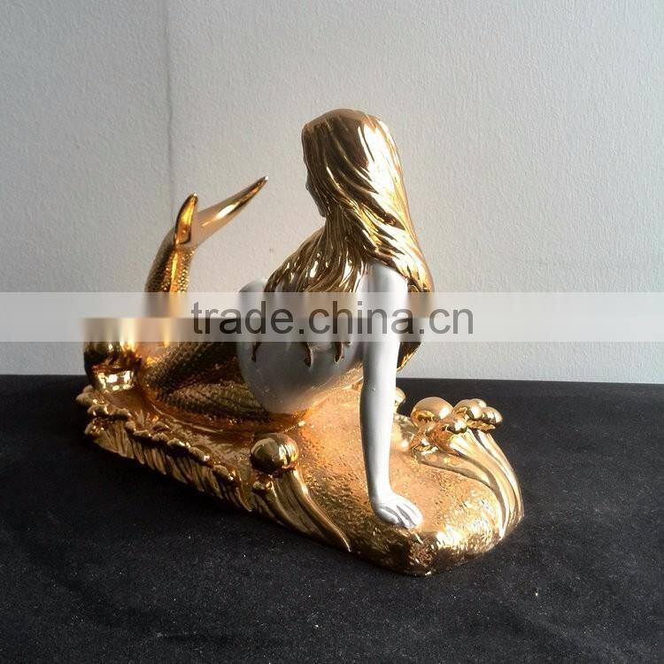 Polyresin mermaid statue