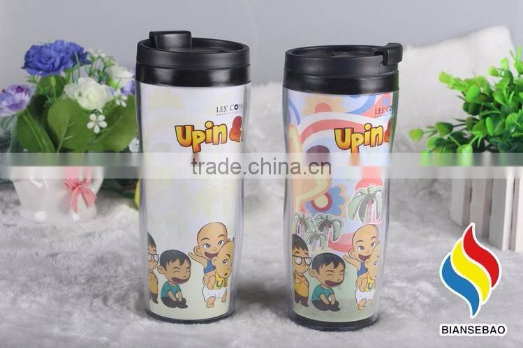 Customized plastic coffee cups mugs with lid