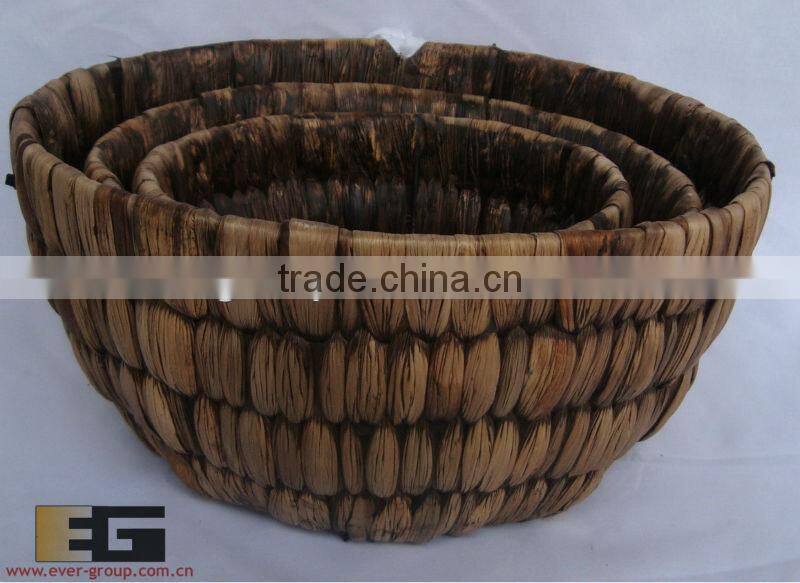 brown water hyacinth round flower plant pot/baskets