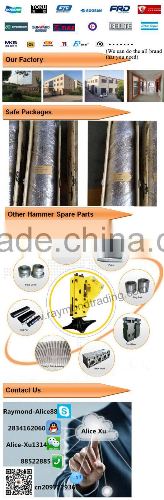 hydraulic breaker hammer wear parts piston for soosan,furukawa,npk,general etc.