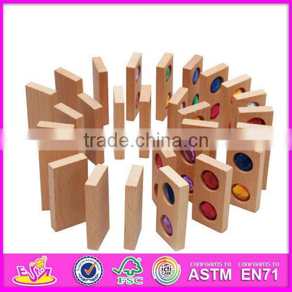 2015 New kids wooden domino toy,cheap educational children wooden domino toy,high quality baby wooden domino game toy W15A006
