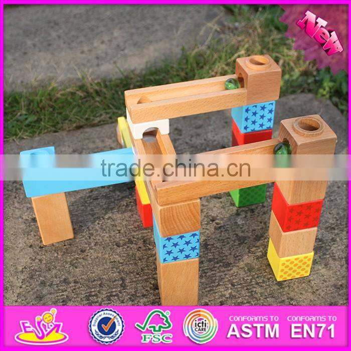 2016 new design building blocks funny children wooden marble run toys W13A126