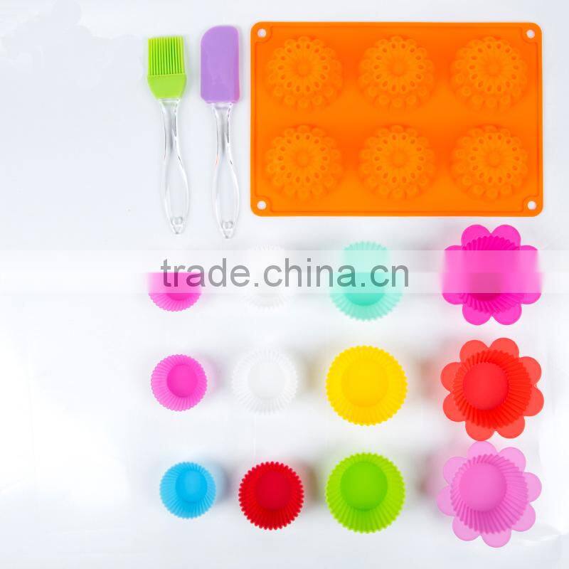 Food grade kids silicone baking set,cake baking tools