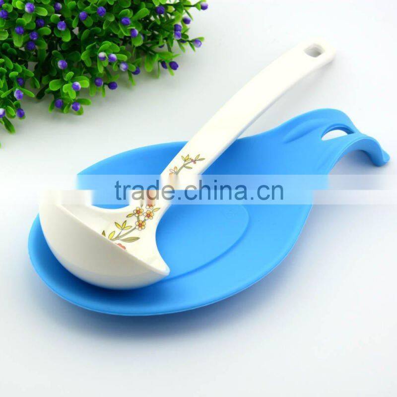 Silicone spoon insulation mat clear silicone mat,decorative spoon rest holder