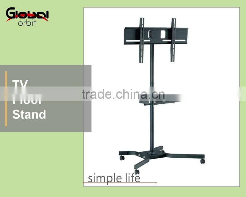 Mobile TV screen display stand, TV shelf trolley with 4 wheels