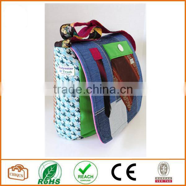 messenger or laptop bag made with vintage materials OOAK