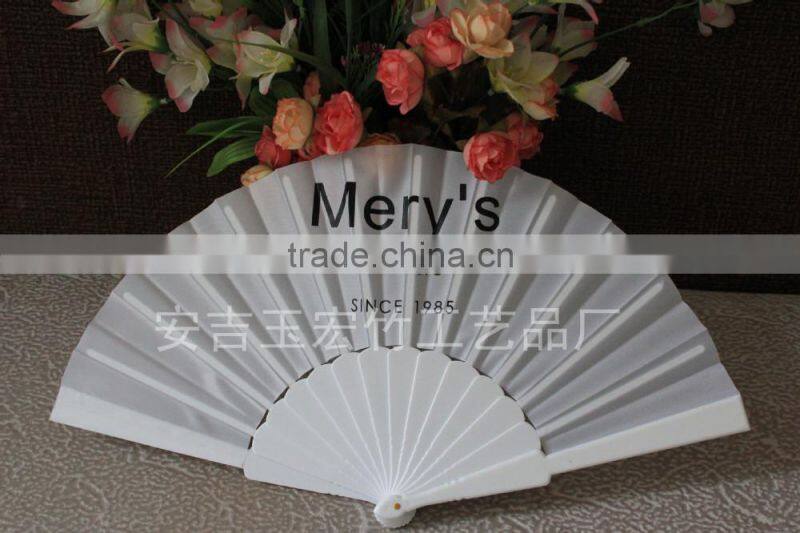 Cheap fabric hand held plastic fan