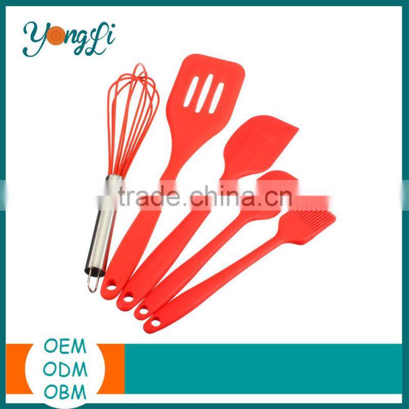 Chinese Eco-friendly Set of 6 piece Different Types Food Silicone Kitchen Utensils Tools