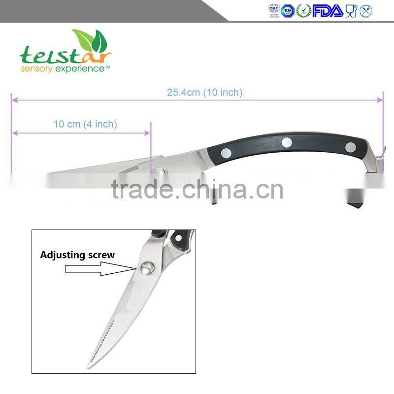 Kitchen scissors cuts - heavy duty stainless steel spring - - great poultry, fish, chicken, beef, barbecue, herbs and plastic