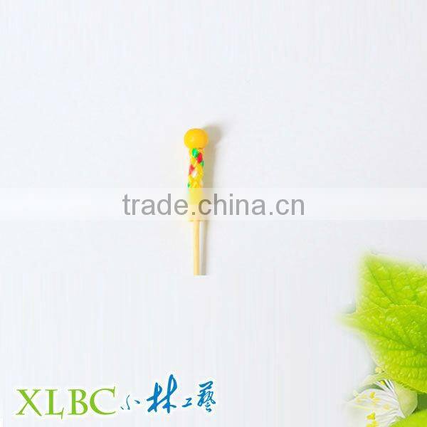 100pcs per box double Yellow ball ass fruit toothpicks