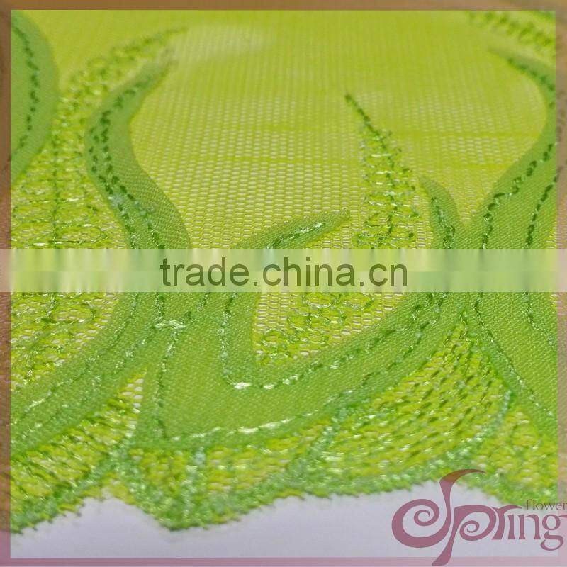 Embroidery design applique mesh fabric, polyester fabric lace trimming for bra,dress