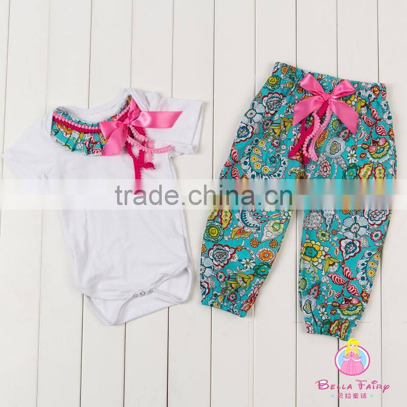 High quality baby outfit boutique kids spring two pieces clothing set wholesale children clothes