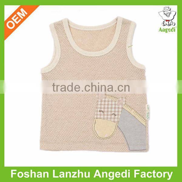 softy new born baby vest organic cotton t shirt with applique design